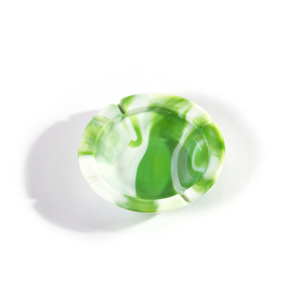 1950's Psychedelic Lime Green Swirl Glass Marble