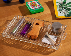 Vintage Glass Rolling Tray